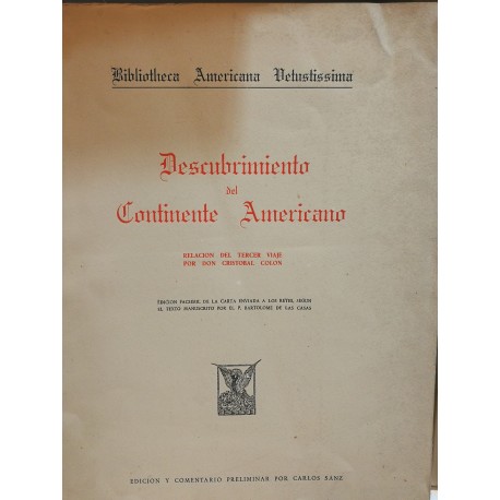 DESCUBRIMIENTO DEL CONTINENTE AMERICANO Relación del Tercer Viaje de Cristbal Colón