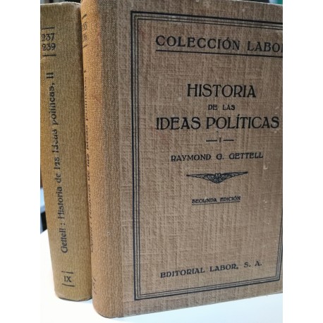 HISTORIA DE LA IDEAS POLÍTICAS 2 Tomos  Colección LABOR Biblioteca de Iniciación Cultural