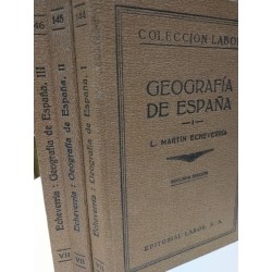 GEOGRAFÍA DE ESPAÑA 3 Tomos Colección LABOR Biblioteca de Iniciación Cultural