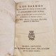 LOS SALMOS TRADUCIDOS EN VERSO CASTELLANO Y ACLARADOS CON NOTAS QUE SIRVEN DE PARAFRASIS Y EXPLICAN SU SENTIDO LITERAL