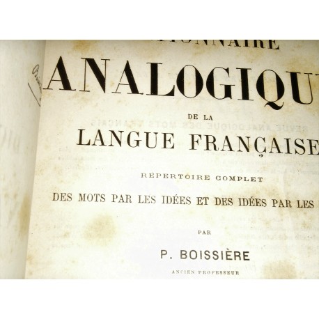 DICTIONNAIRE ANALOGIQUE DE LA LANGUE FRANCAISE