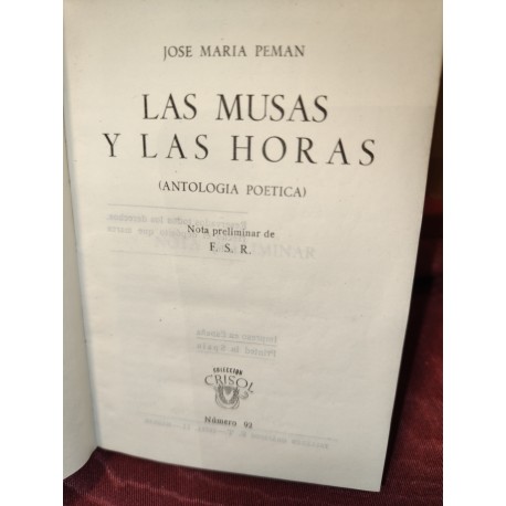 LAS MUSAS Y LAS HORAS Antología Poética