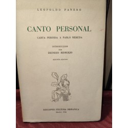 CANTO PERSONAL Carta Perdida a Pablo Neruda