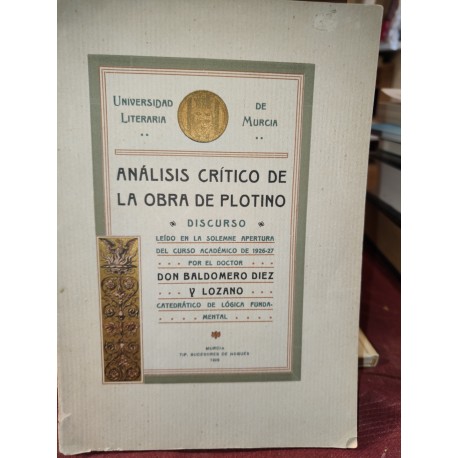 ANÁLISIS CRÍTICO DE LA OBRA DE PLOTINO